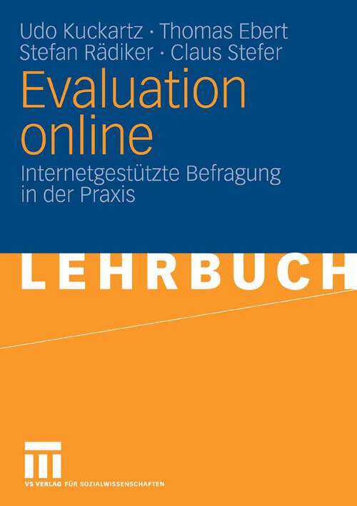 Book cover of Evaluation online: Internetgestützte Befragung in der Praxis (2009)