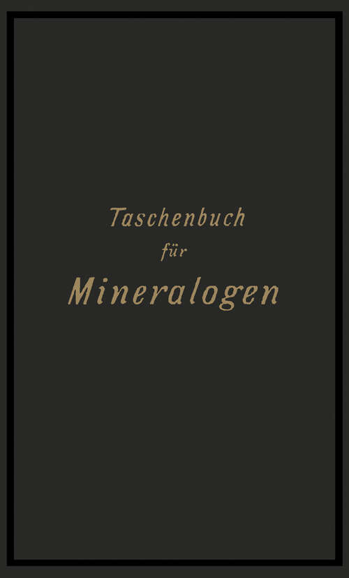 Book cover of Taschenbuch für Mineralogen (1887)
