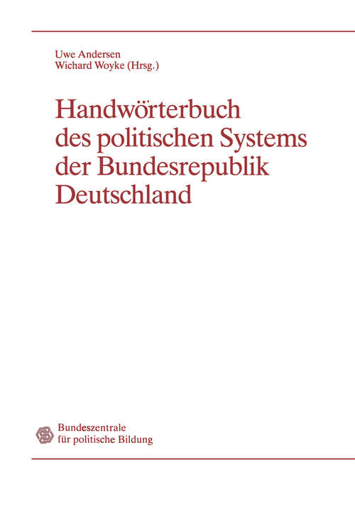 Book cover of Handwörterbuch des politischen Systems der Bundesrepublik Deutschland (1995)