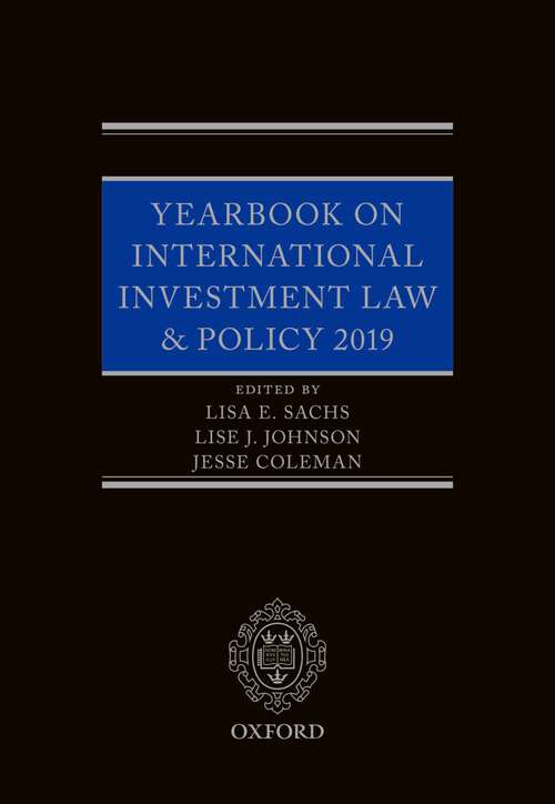 Book cover of Yearbook on International Investment Law & Policy 2019 (Yearbook on International Investment Law and Policy)