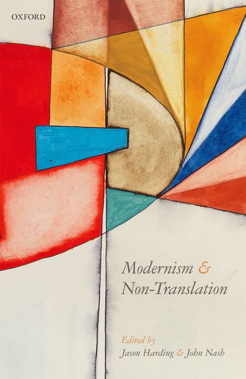 Book cover of Modernism and Non-Translation