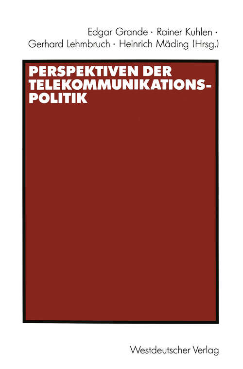 Book cover of Perspektiven der Telekommunikationspolitik (1991)
