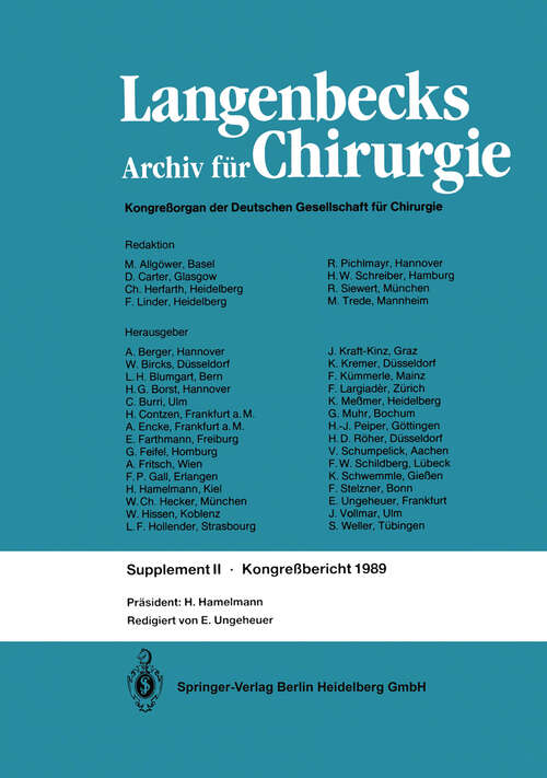 Book cover of Verhandlungen der Deutschen Gesellschaft für Chirurgie: 106. Tagung vom 29. März bis 1. April 1989 (1989) (Deutsche Gesellschaft für Chirurgie #1989)