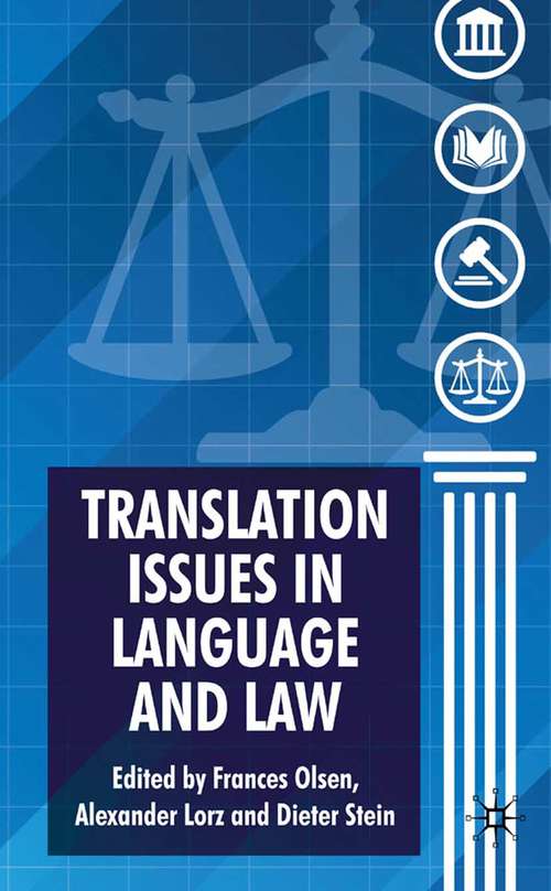 Book cover of Translation Issues in Language and Law (2009)