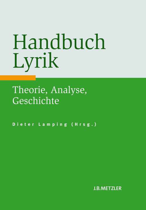 Book cover of Handbuch Lyrik: Theorie, Analyse, Geschichte