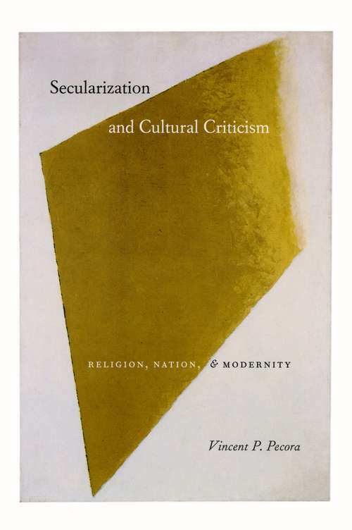 Book cover of Secularization and Cultural Criticism: Religion, Nation, and Modernity (Religion and Postmodernism)
