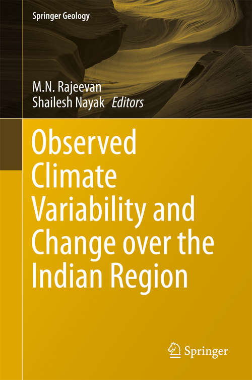 Book cover of Observed Climate Variability and Change over the Indian Region (1st ed. 2017) (Springer Geology)