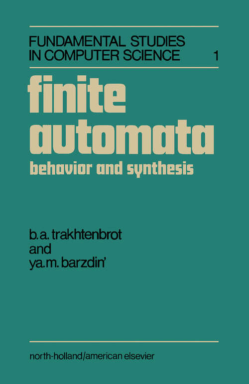 Book cover of Finite Automata: Behavior and Synthesis