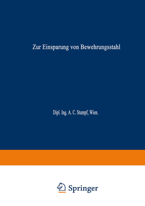 Book cover of Zur Einsparung von Bewehrungsstahl (1952)