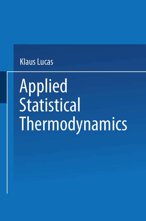 Book cover of Applied Statistical Thermodynamics (1991)