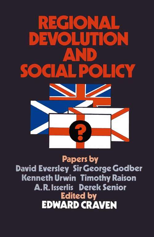 Book cover of Regional Devolution and Social Policy (1st ed. 1975)