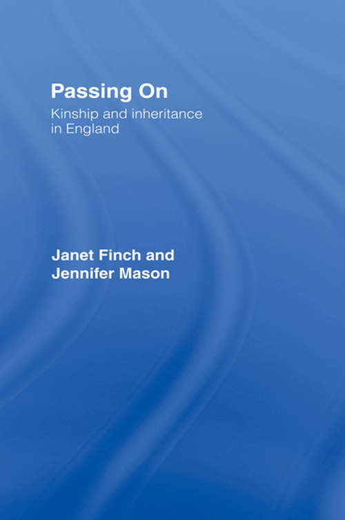 Book cover of Passing On: Kinship and Inheritance in England