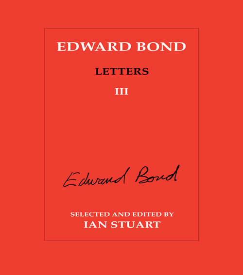Book cover of Edward Bond: Letters 3