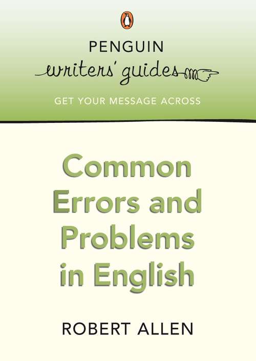 Book cover of Common Errors and Problems in English