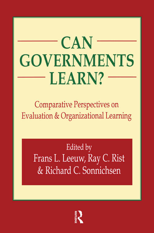 Book cover of Can Governments Learn?: Comparative Perspectives on Evaluation and Organizational Learning (Comparative Policy Analysis Ser.)