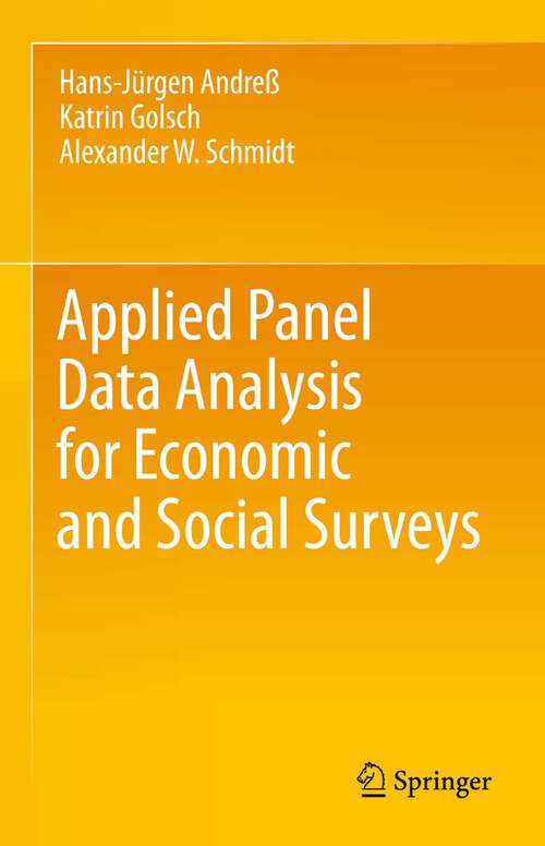 Book cover of Applied Panel Data Analysis for Economic and Social Surveys (2013)