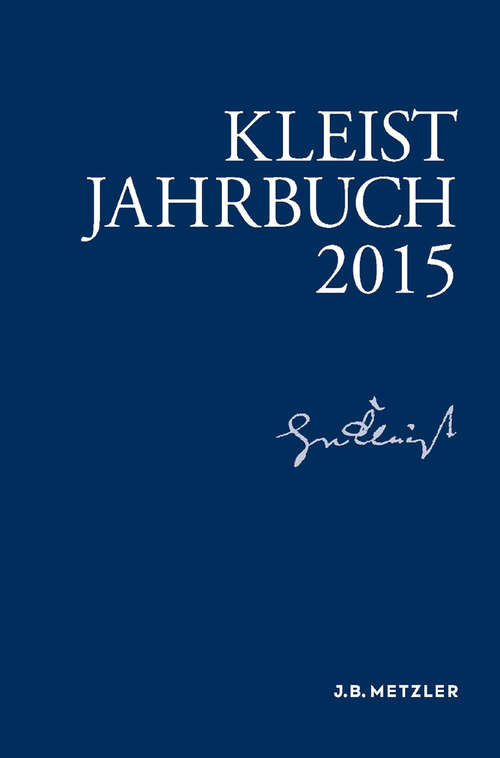 Book cover of Kleist-Jahrbuch 2015 (1. Aufl. 2015)