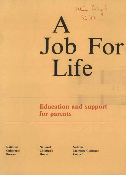 Book cover of A Job for Life: Education and Support for Parents (PDF)