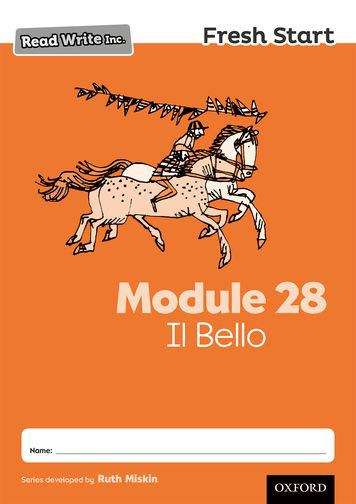 Book cover of Read Write Inc. Fresh Start Module 28 Il Bello (PDF)