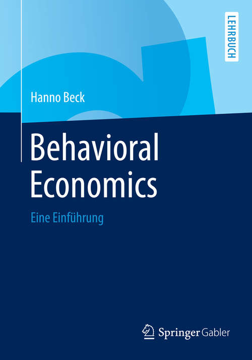 Book cover of Behavioral Economics: Eine Einführung (2014)