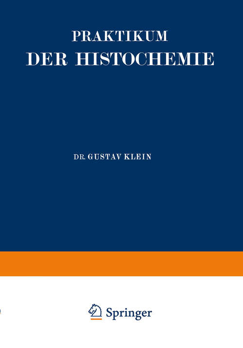 Book cover of Praktikum der Histochemie (1929)