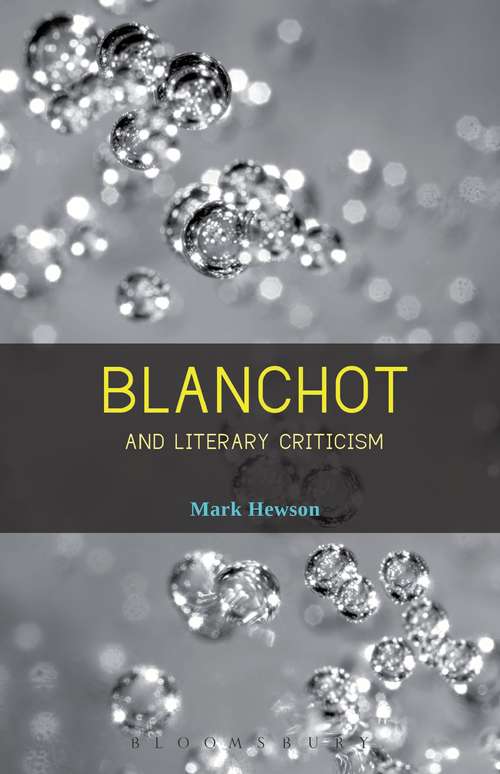 Book cover of Blanchot and Literary Criticism