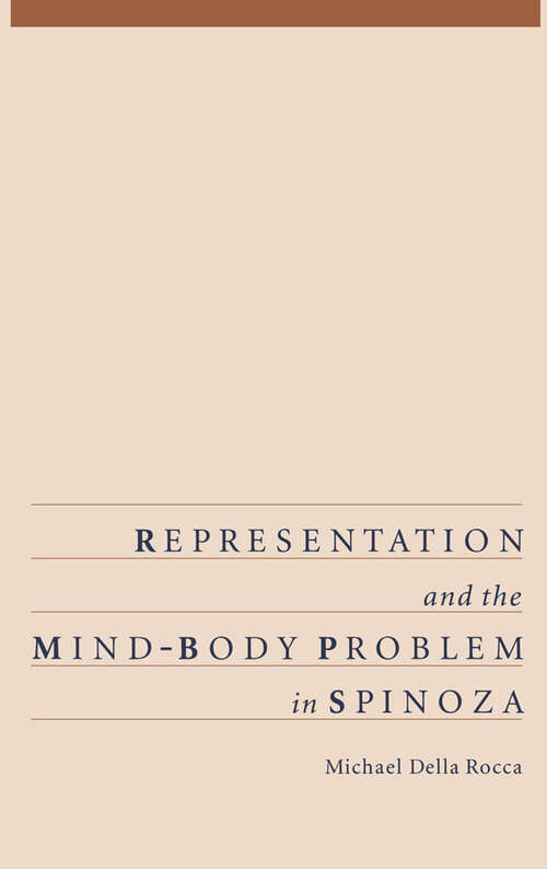 Book cover of Representation And The Mind-body Problem In Spinoza
