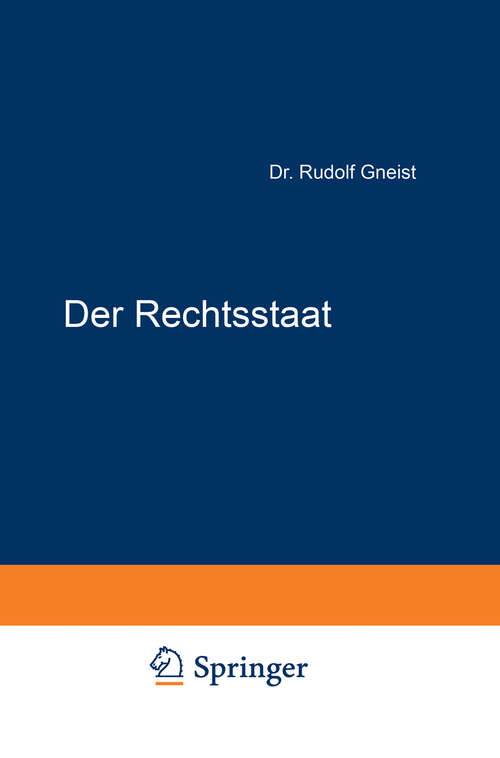 Book cover of Der Rechtsstaat (1872)