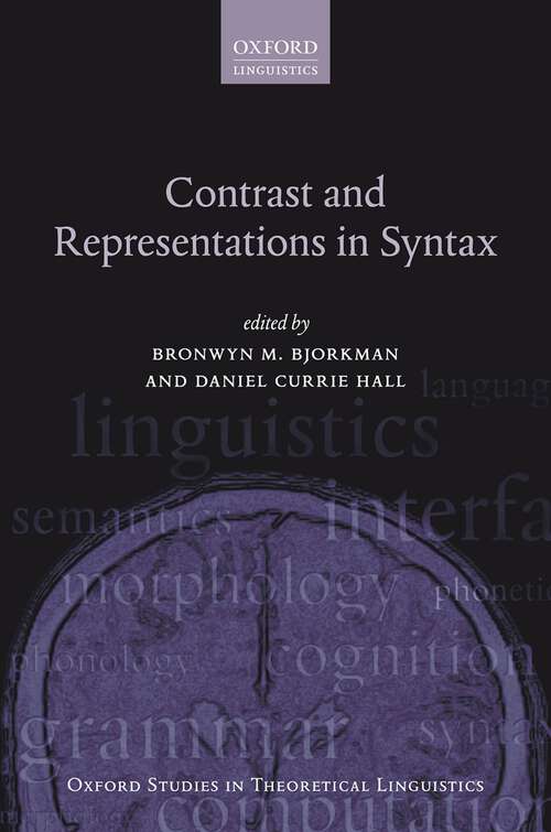 Book cover of Contrast and Representations in Syntax (Oxford Studies in Theoretical Linguistics #75)