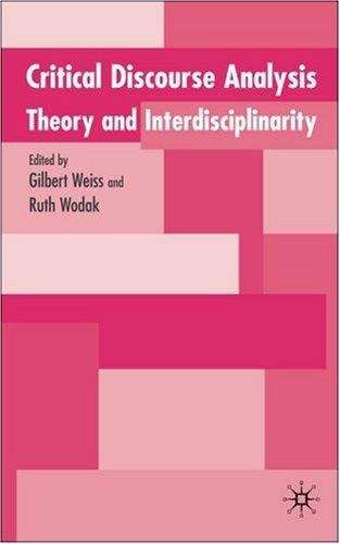 Book cover of Critical Discourse Analysis: Theory And Interdisciplinarity (PDF)