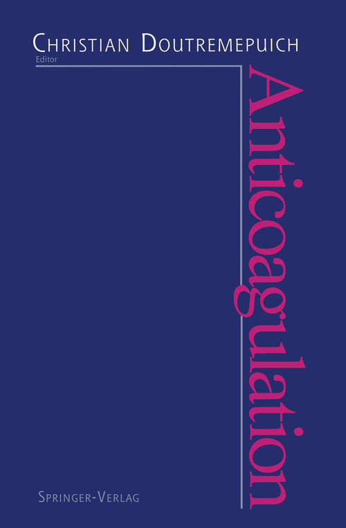 Book cover of Anticoagulation (1994)