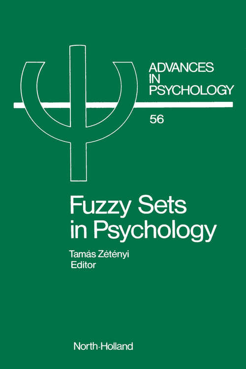 Book cover of Fuzzy Sets in Psychology (ISSN: Volume 56)