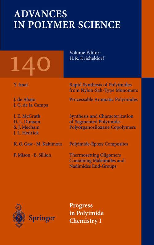 Book cover of Progress in Polyimide Chemistry I (1999) (Advances in Polymer Science #140)