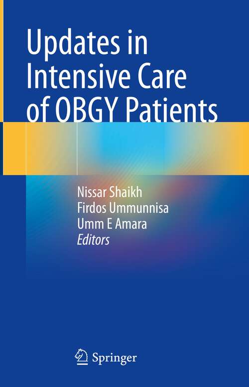 Book cover of Updates in Intensive Care of OBGY Patients (2024)