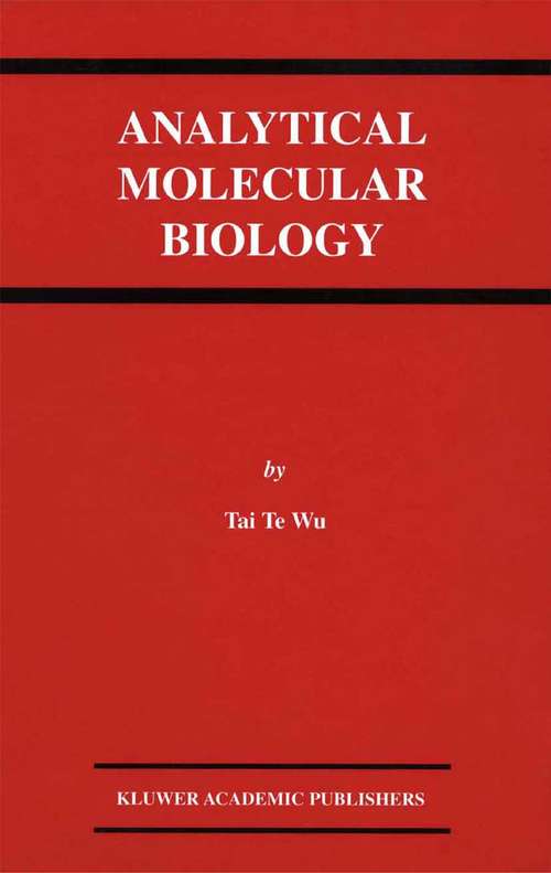 Book cover of Analytical Molecular Biology (2001)