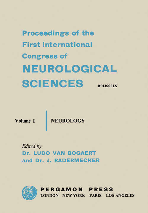 Book cover of Sixth International Congress of Neurology: Brussels, 21–28 July 1957