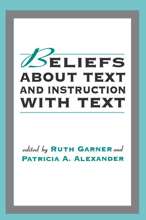 Book cover of Beliefs About Text and Instruction With Text