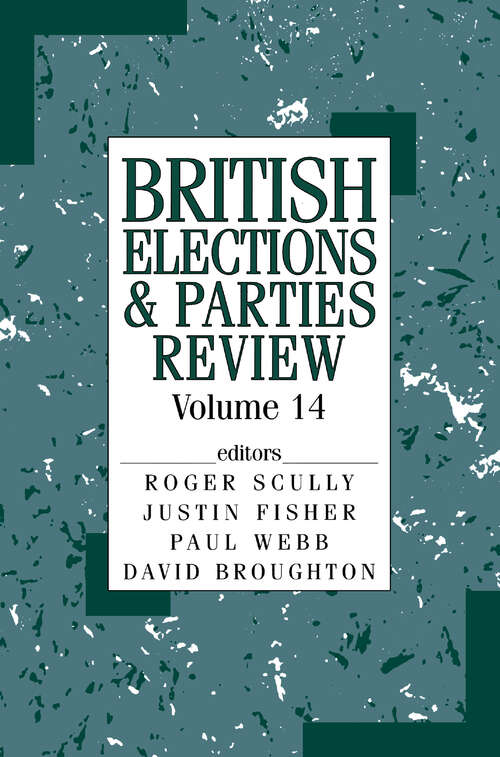 Book cover of British Elections & Parties Review: Volume 14