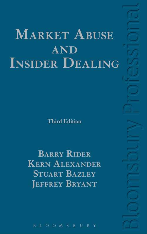 Book cover of Market Abuse and Insider Dealing: (third Edition)