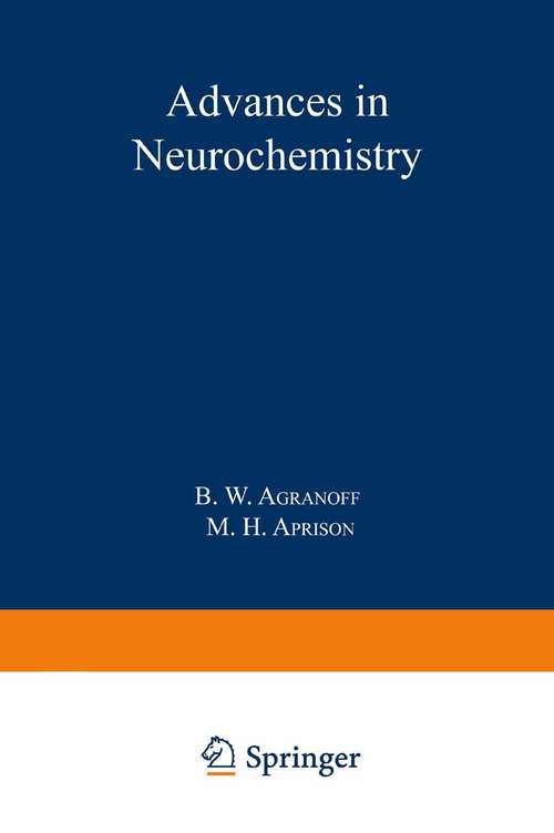 Book cover of Advances in Neurochemistry (1975)