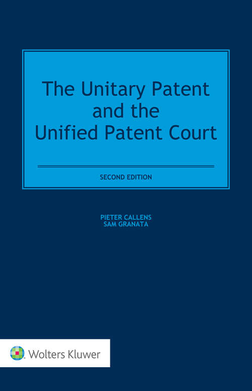 Book cover of The Unitary Patent and the Unified Patent Court (2)