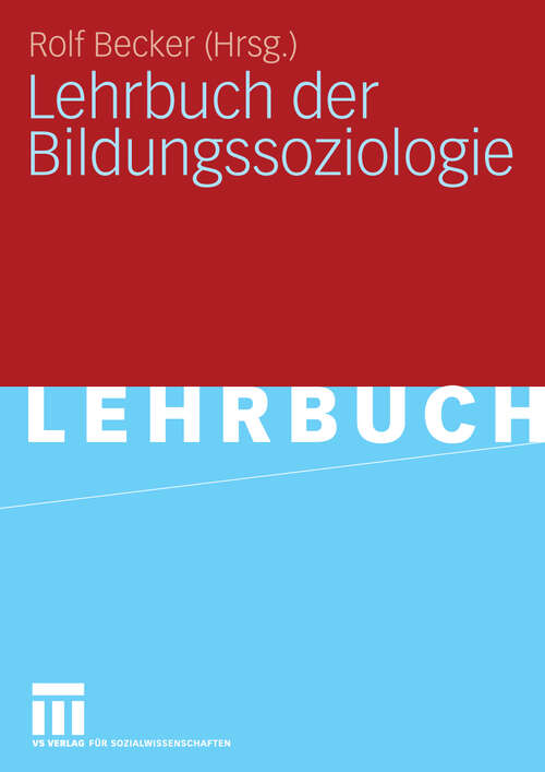 Book cover of Lehrbuch der Bildungssoziologie (2009)
