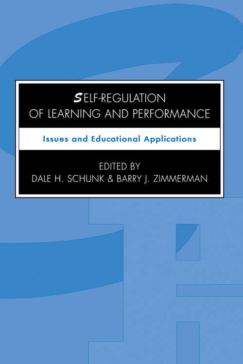 Book cover of Self-regulation of Learning and Performance: Issues and Educational Applications