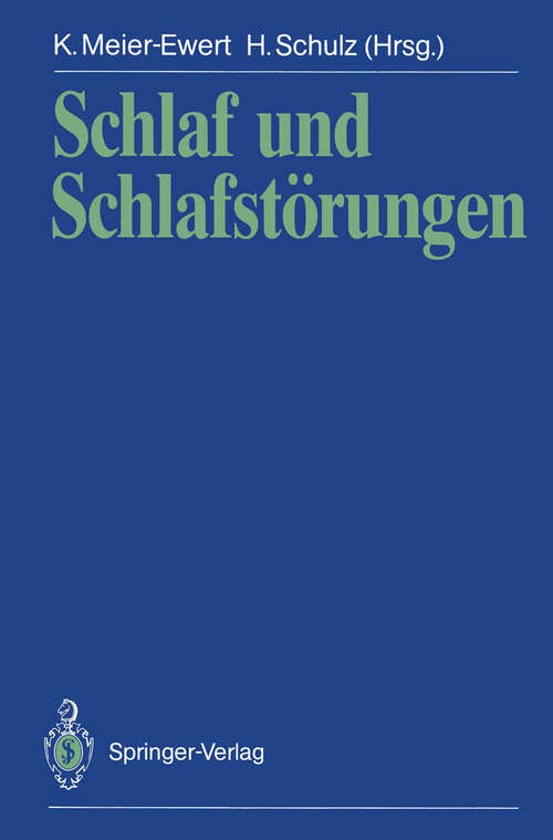 Book cover of Schlaf und Schlafstörungen (1990)