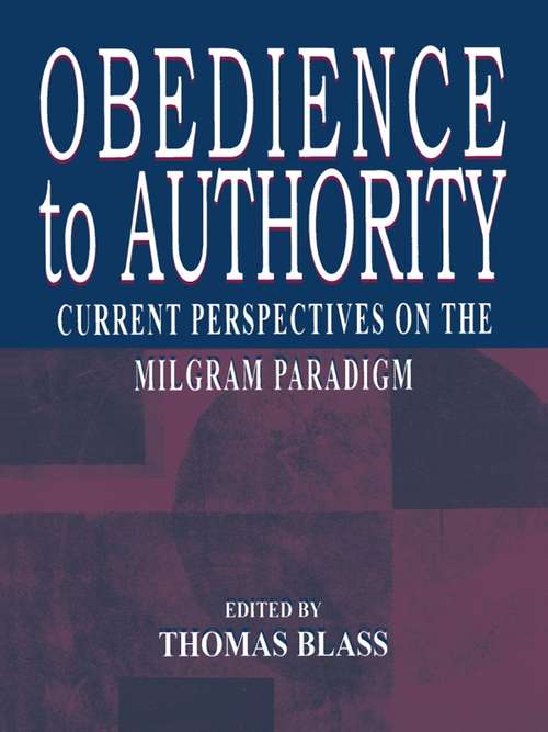 Book cover of Obedience To Authority: Current Perspectives On The Milgram Paradigm (PDF)