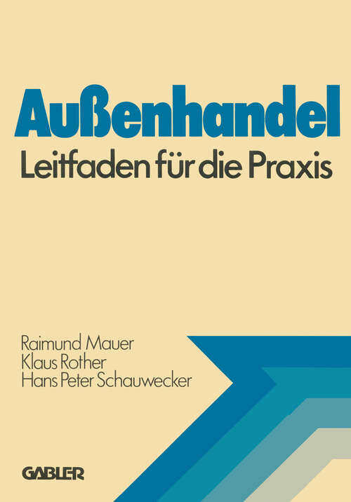 Book cover of Außenhandel: Leitfaden für die Praxis (1980)