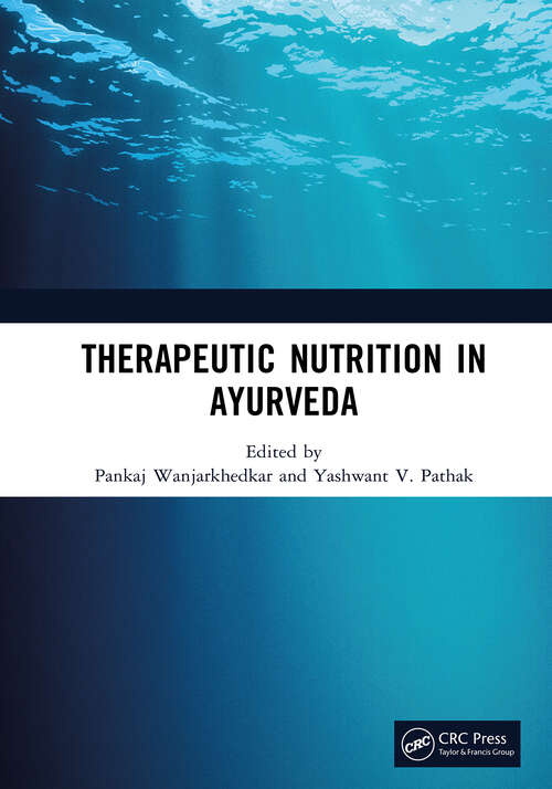 Book cover of Therapeutic Nutrition in Ayurveda