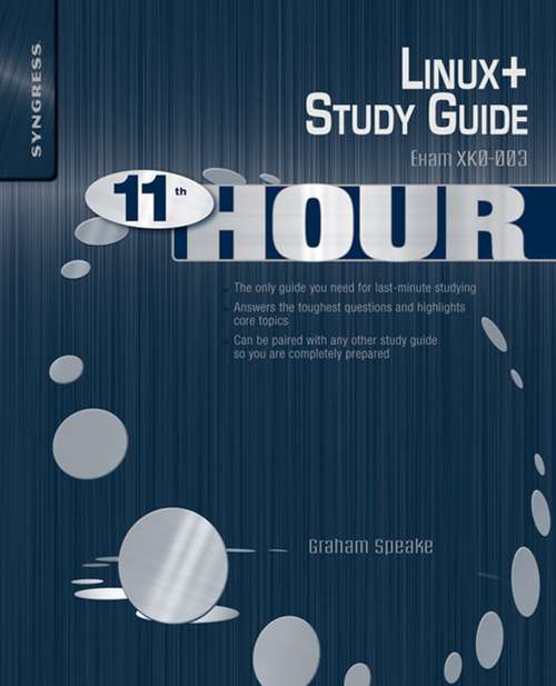 Book cover of Eleventh Hour Linux+: Exam XK0-003 Study Guide