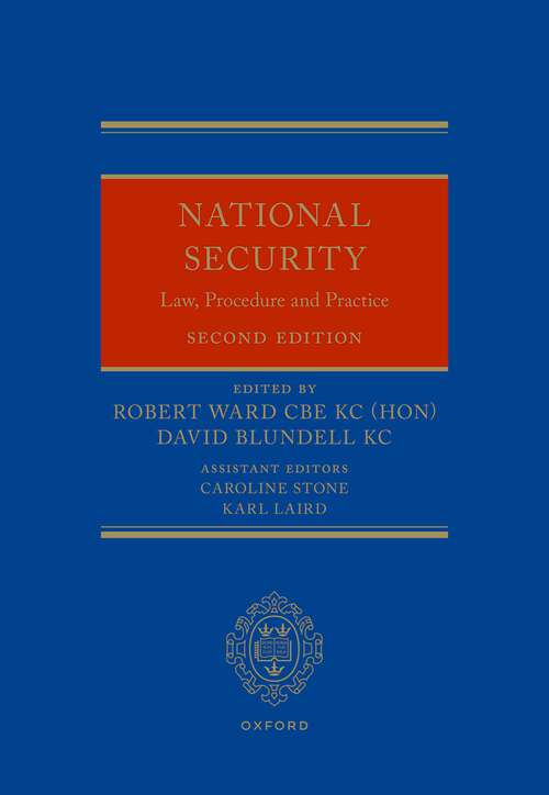 Book cover of National Security Law, Procedure and Practice