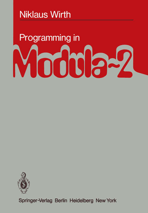 Book cover of Programming in Modula-2 (1982)